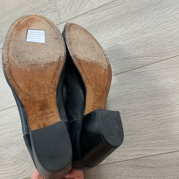 Rag & Bone Leather Mesh Accents Black Leather Chelsea Boots - Picture 7 of 9